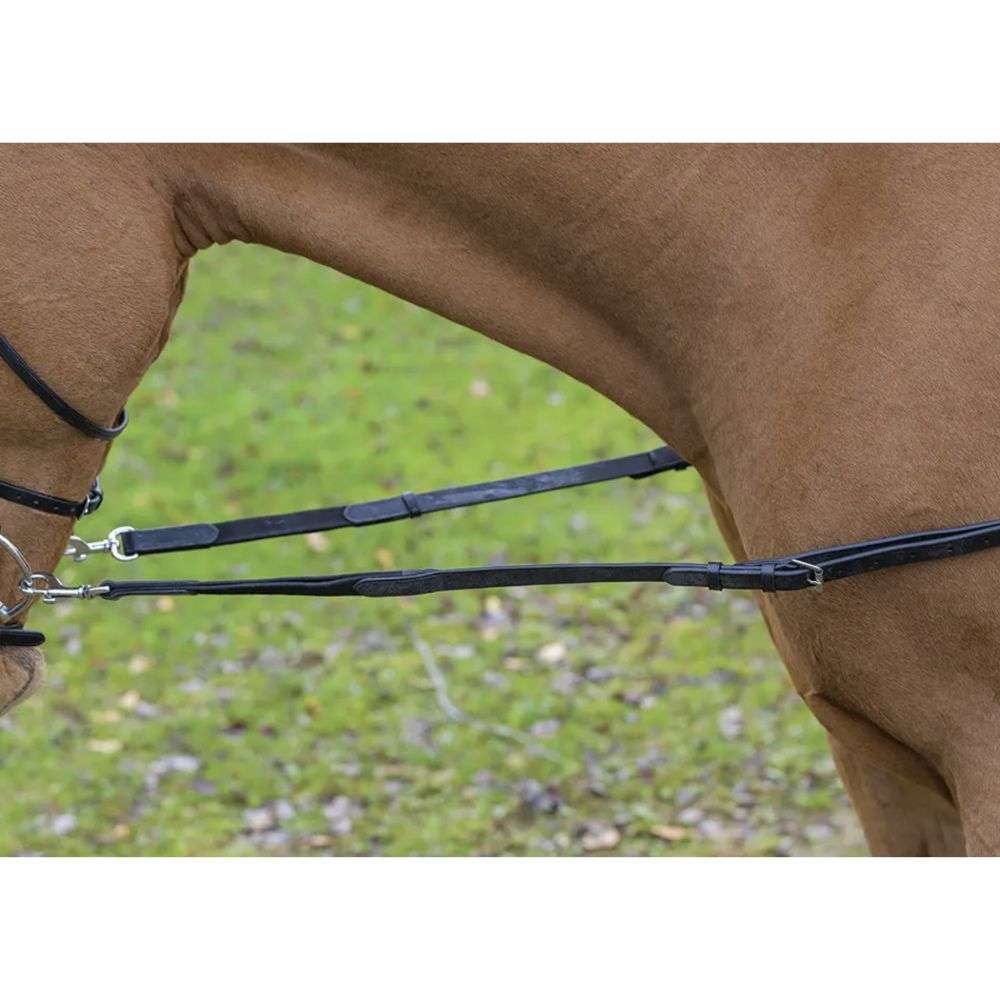 elastic insert leather lunging side reins