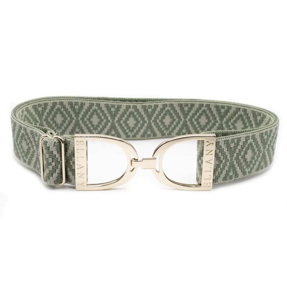 ELLANY 1.5" Gold Stirrup Sage Ornata Belt