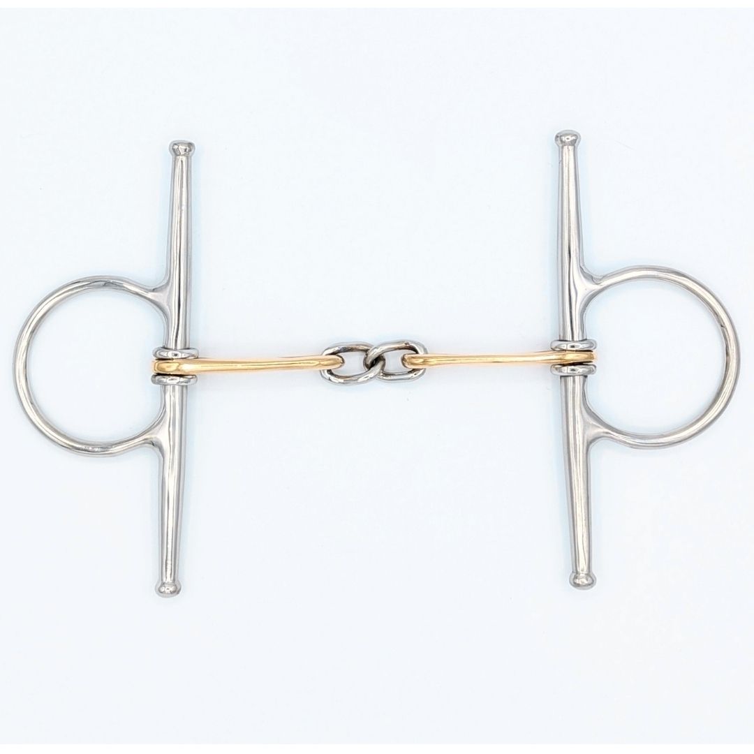 horse bit full cheek with copper pletcher teardrop mouth on a white background
