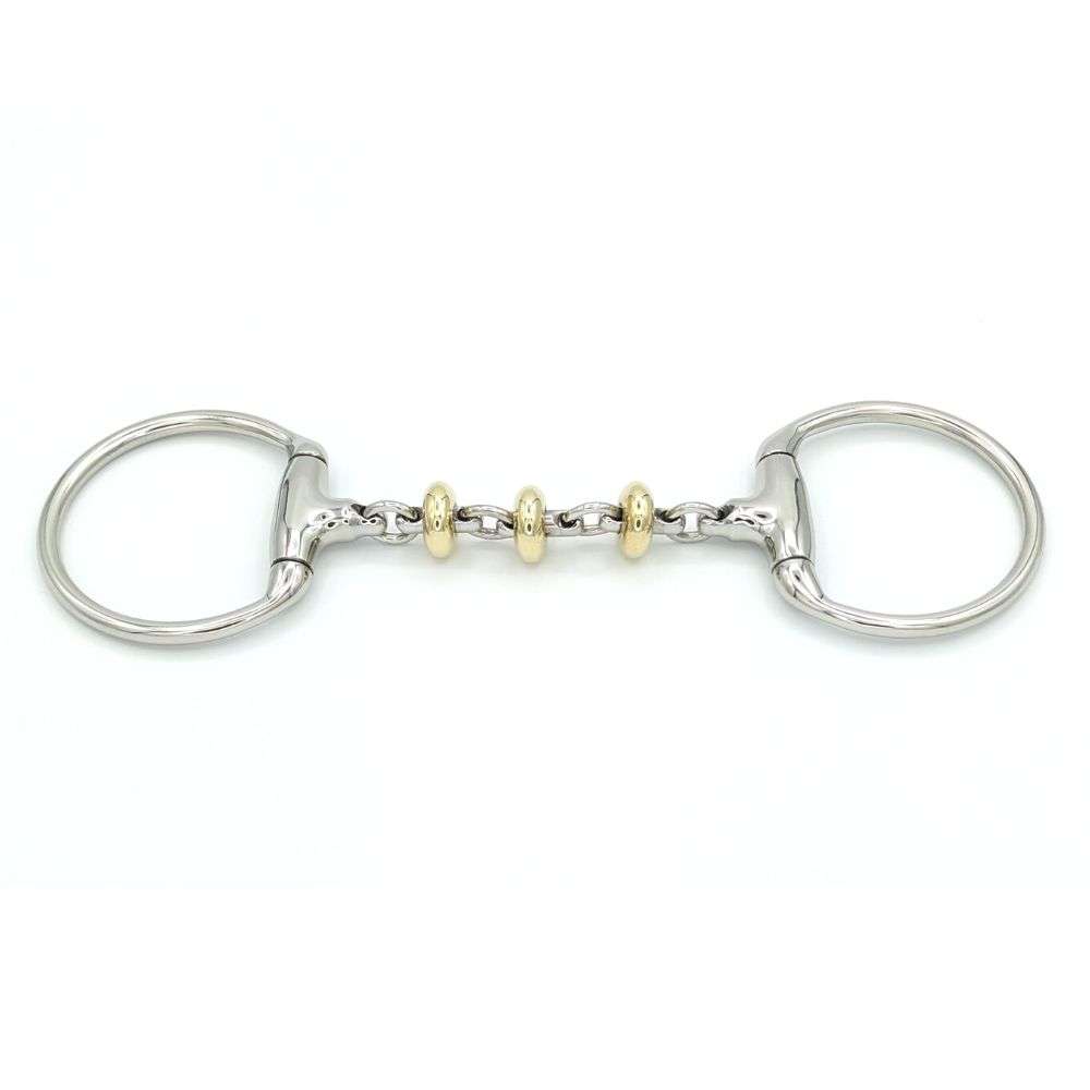 Eggbutt linked brass roller bit