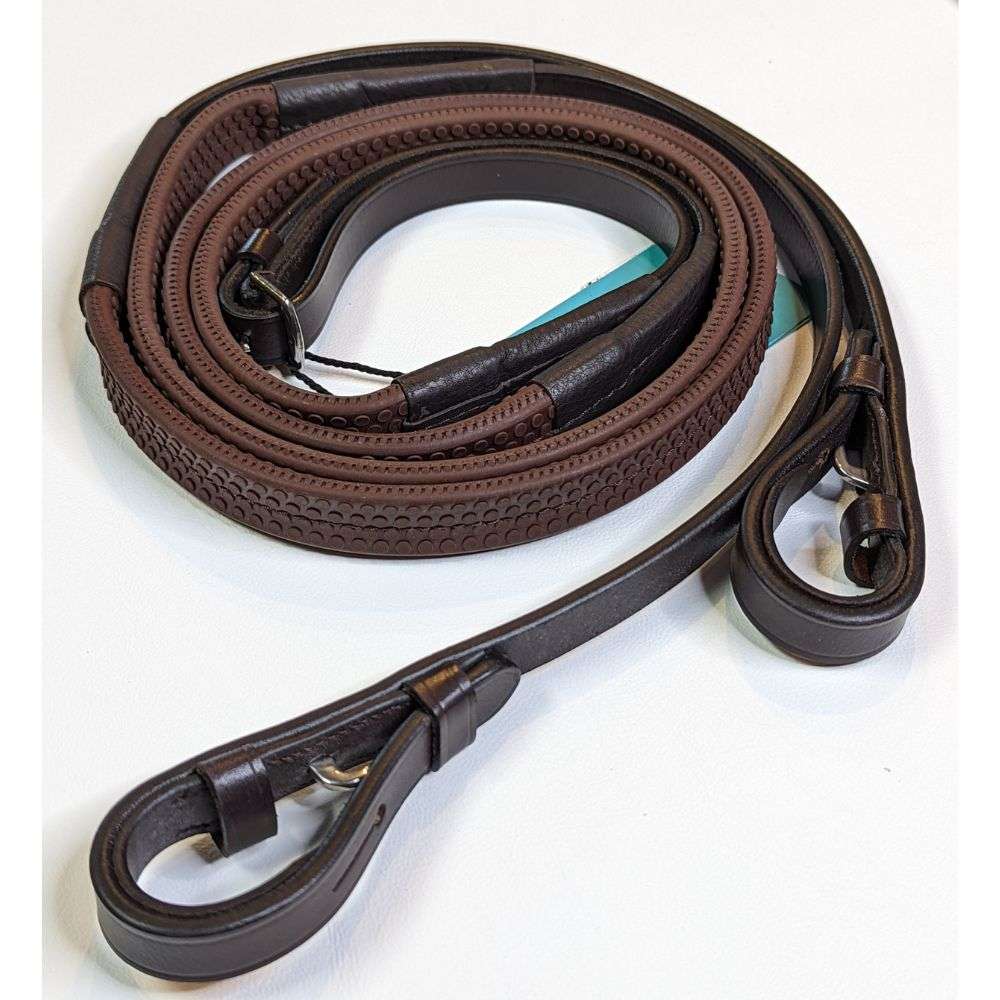Kris soft rubber reins brown