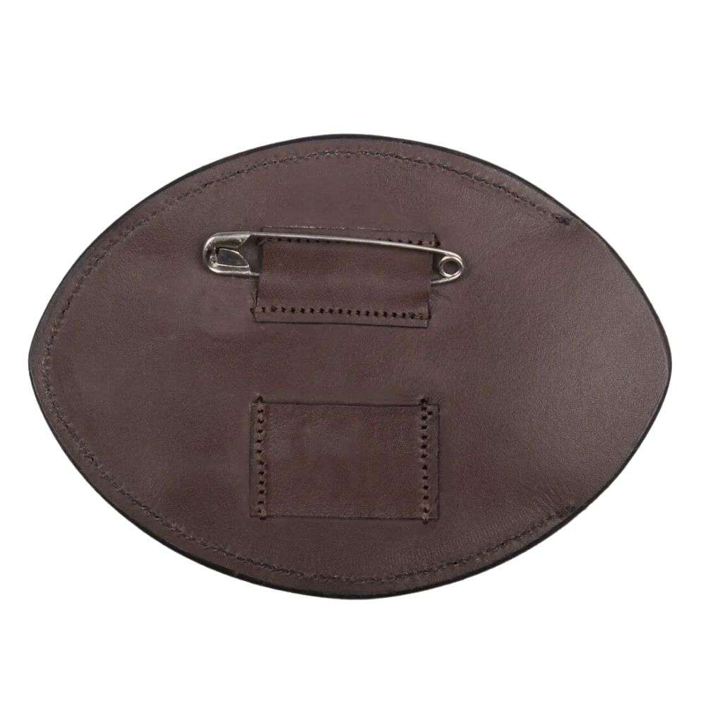 Leather Show Numbers Oval Brown back