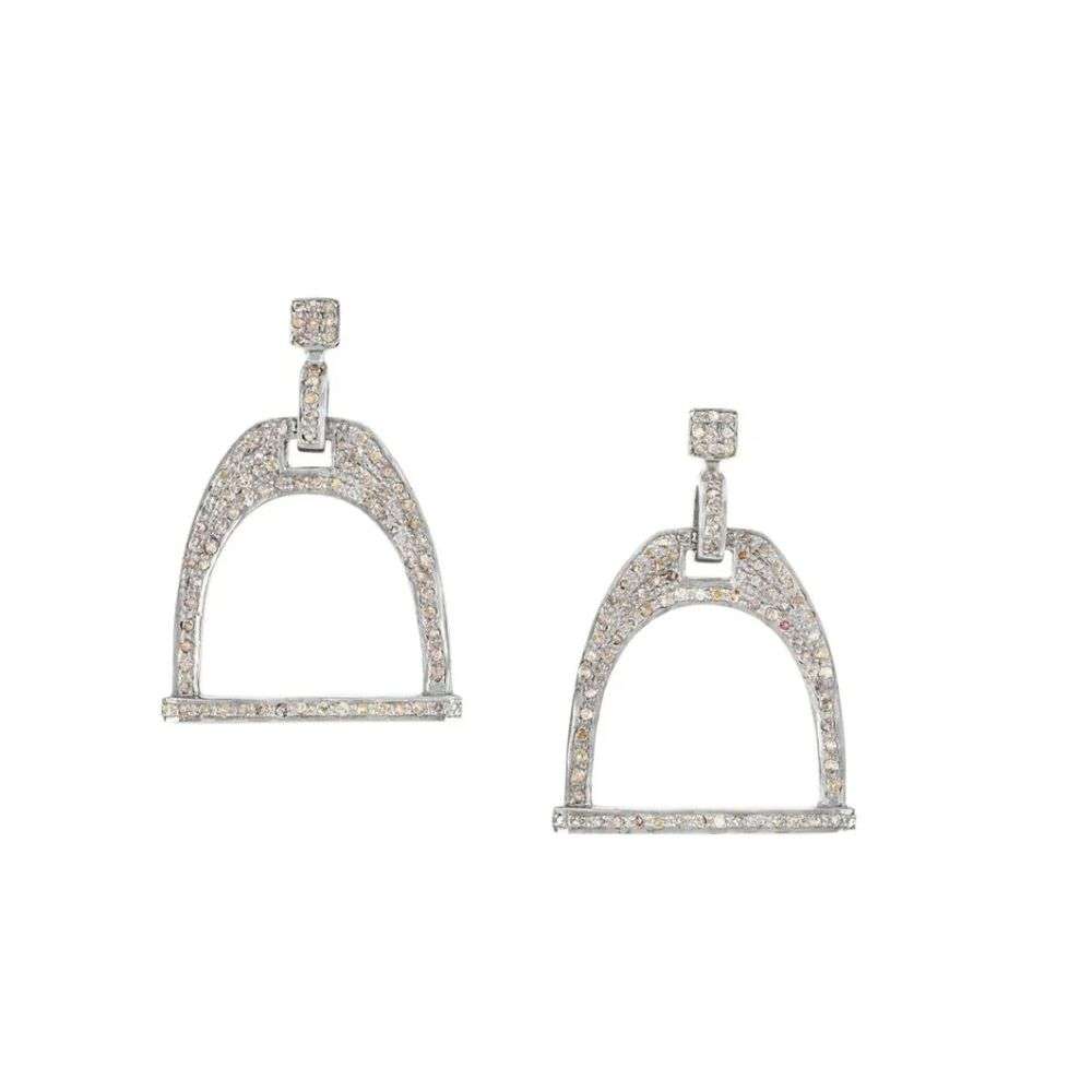 Silver Plated English Stirrup Earrings