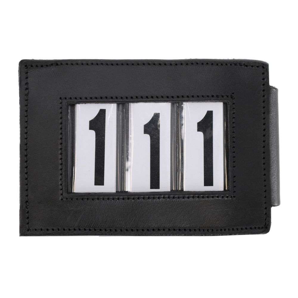 black leather clip on show numbers