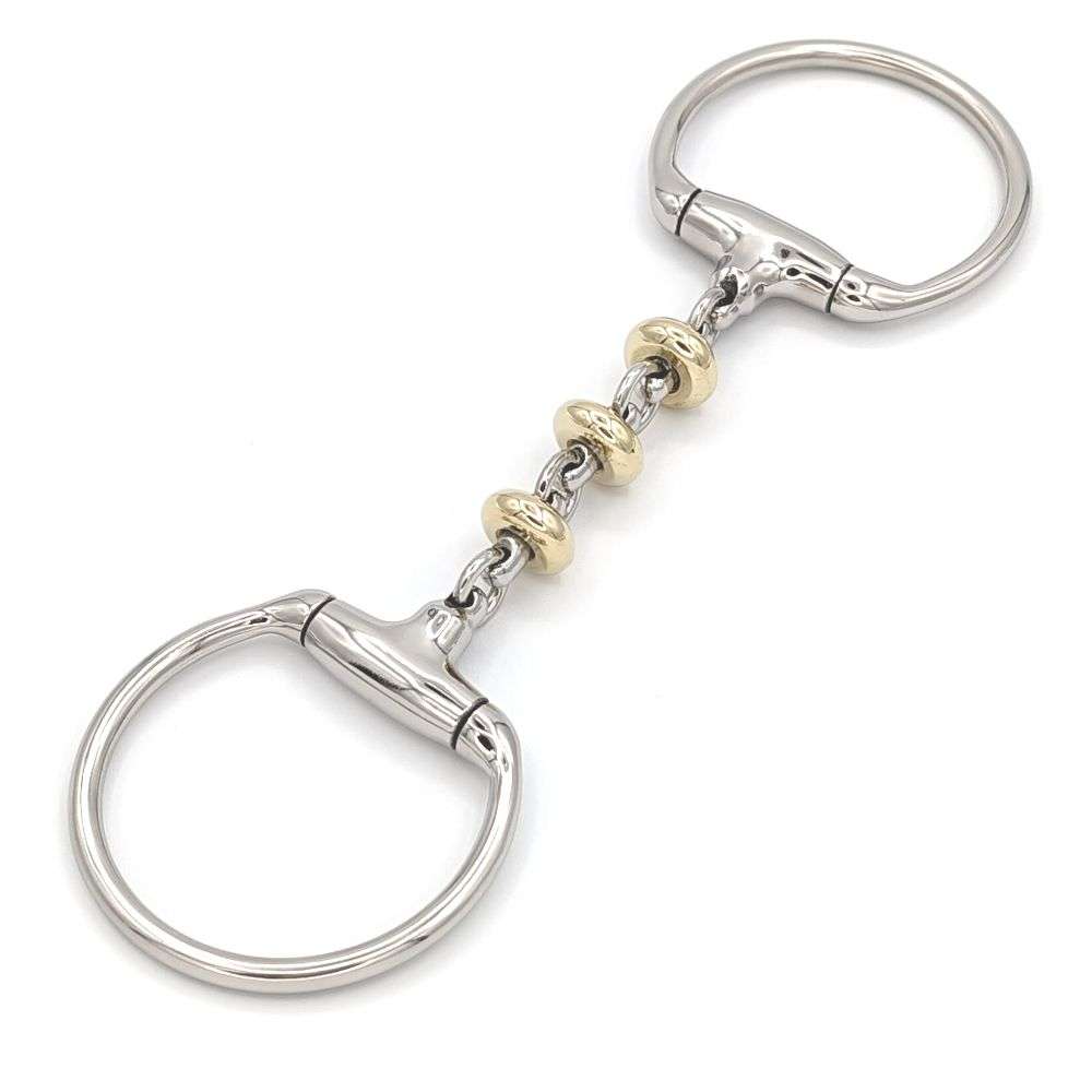 eggbutt linked brass roller bit angled view