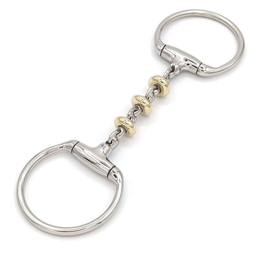 eggbutt linked brass roller bit angled view