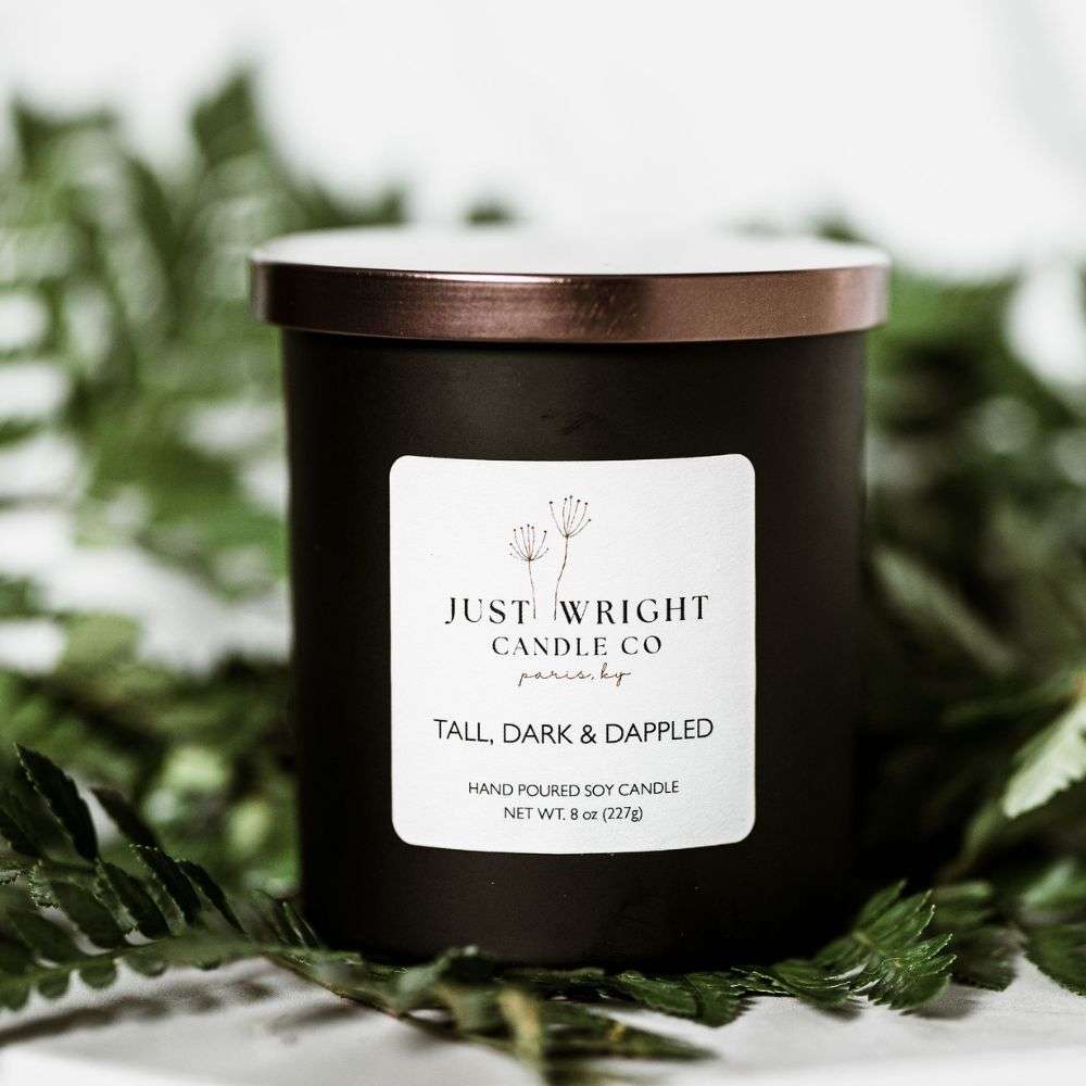 just wright candle tall dark and dappled