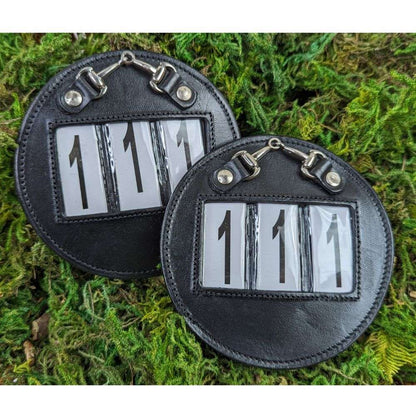 leather numbers and holder silver bit