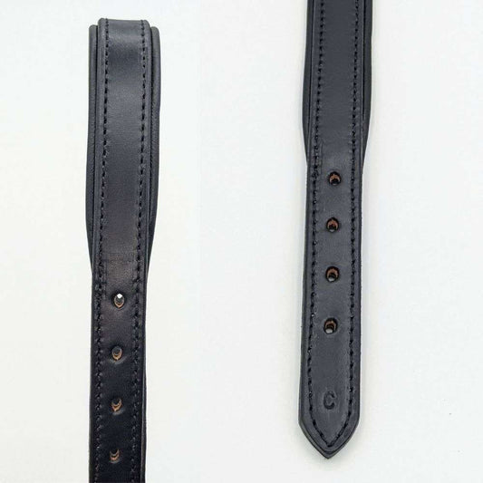 leather padded breakaway halter crown black