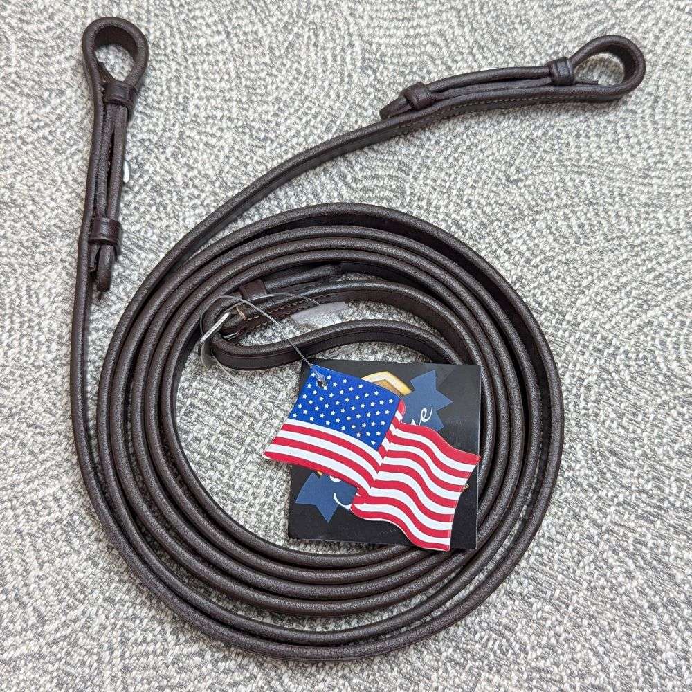 leather pelham curb rein havana