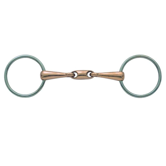 loose ring copper snaffle peanut 18mm