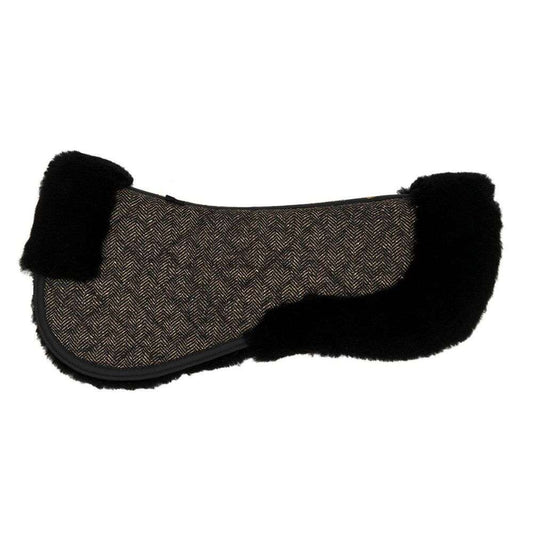 sixteen cypress merino half pad black herringbone