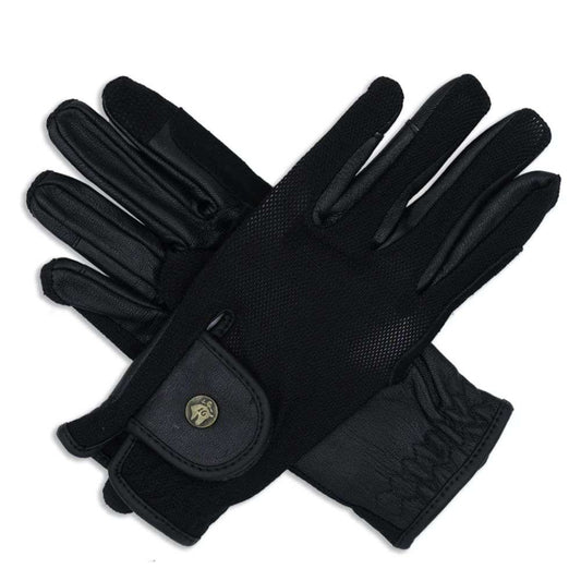 sixteen cypress riding gloves black mesh