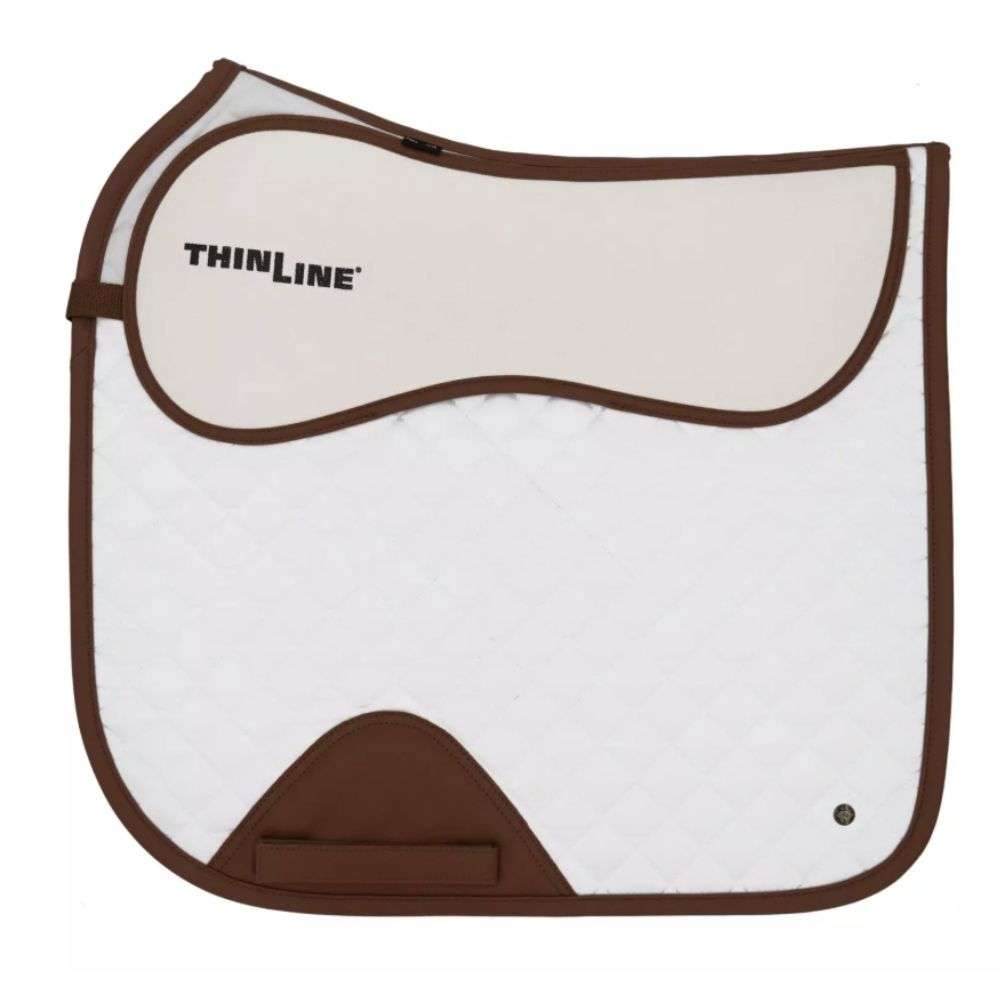 thinline and sixteen cypress white cognac dressage pad