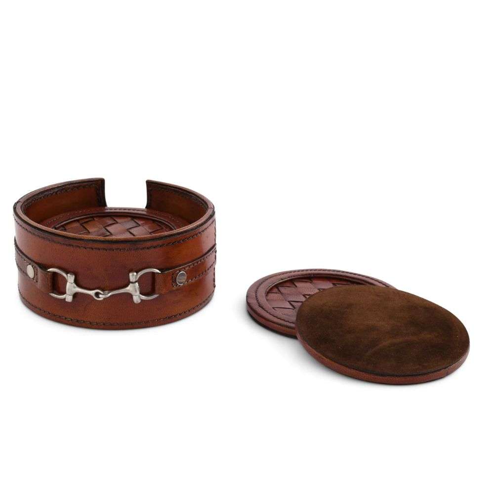 vagabond house leather coaster set
