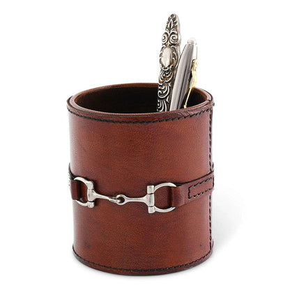 vagabond house leather snaffle office pen holder