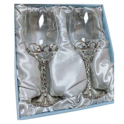 arthur court equestrian wine glasses in box