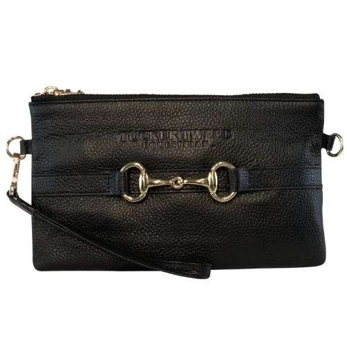 tucker tweed wellington wristlet black gold