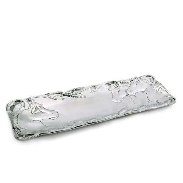 arthur court horse wheat oblong tray side