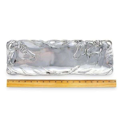 arthur court horse wheat oblong tray top