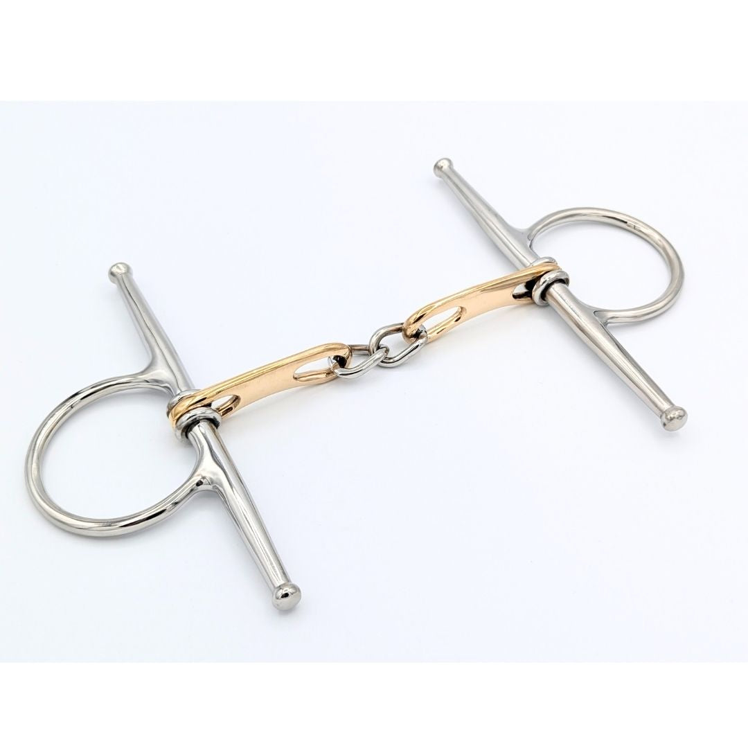 copper teardrop pletcher full cheek bit on a white background