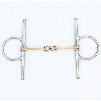 horse bit full cheek with copper pletcher teardrop mouth on a white background