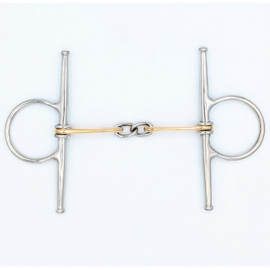 horse bit full cheek with copper pletcher teardrop mouth on a white background