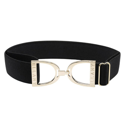 ELLANY 1.5" Gold Stirrup Black Belt