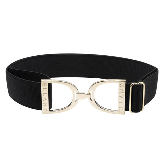 ELLANY 1.5" Gold Stirrup Black Belt