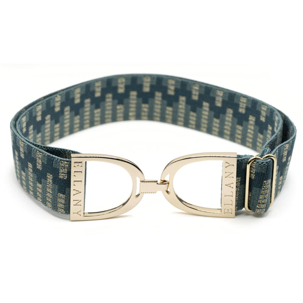ELLANY 1.5" Gold Stirrup Teal Lyndon Belt