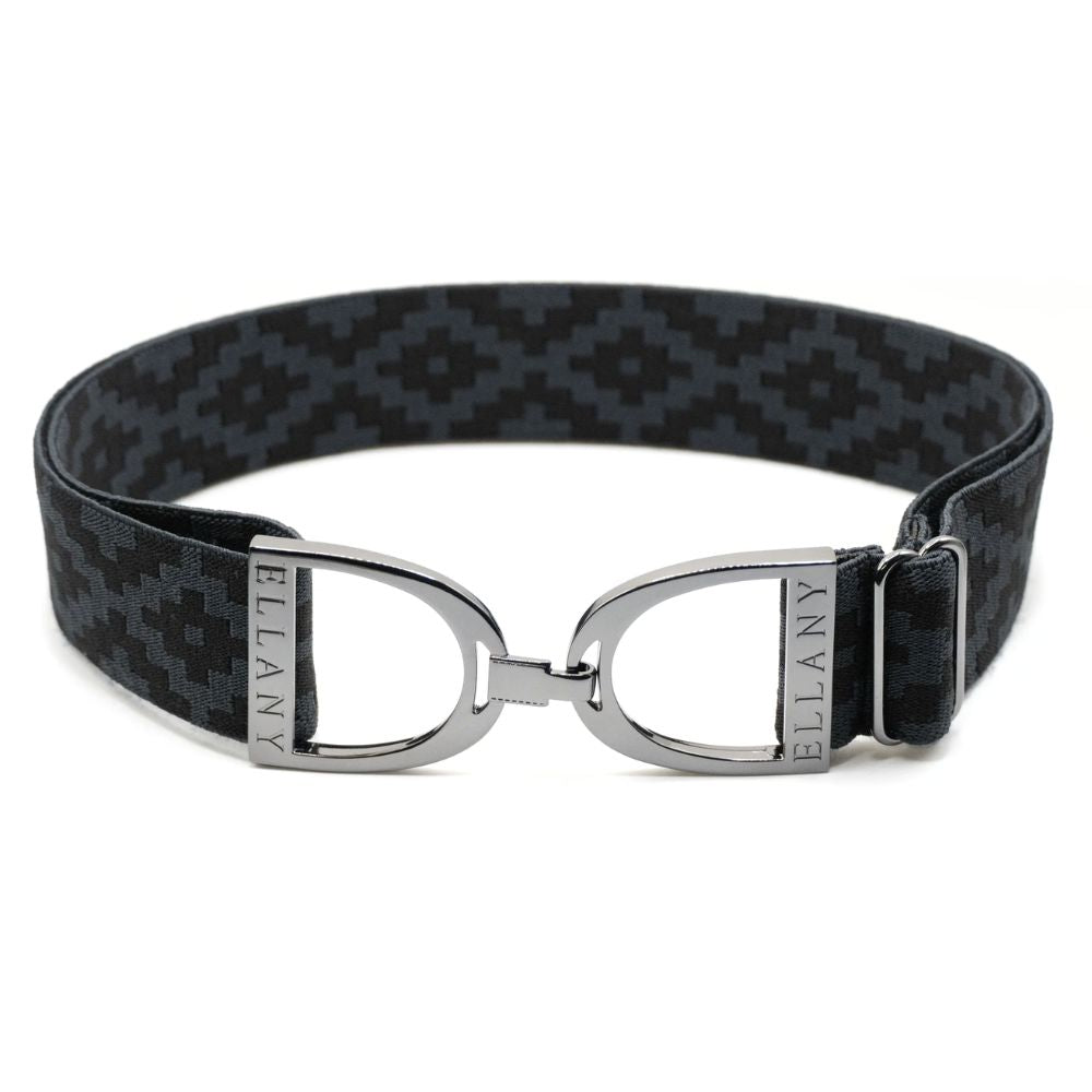 ELLANY 1.5" Gunmetal Stirrup Charcoal Polo Belt