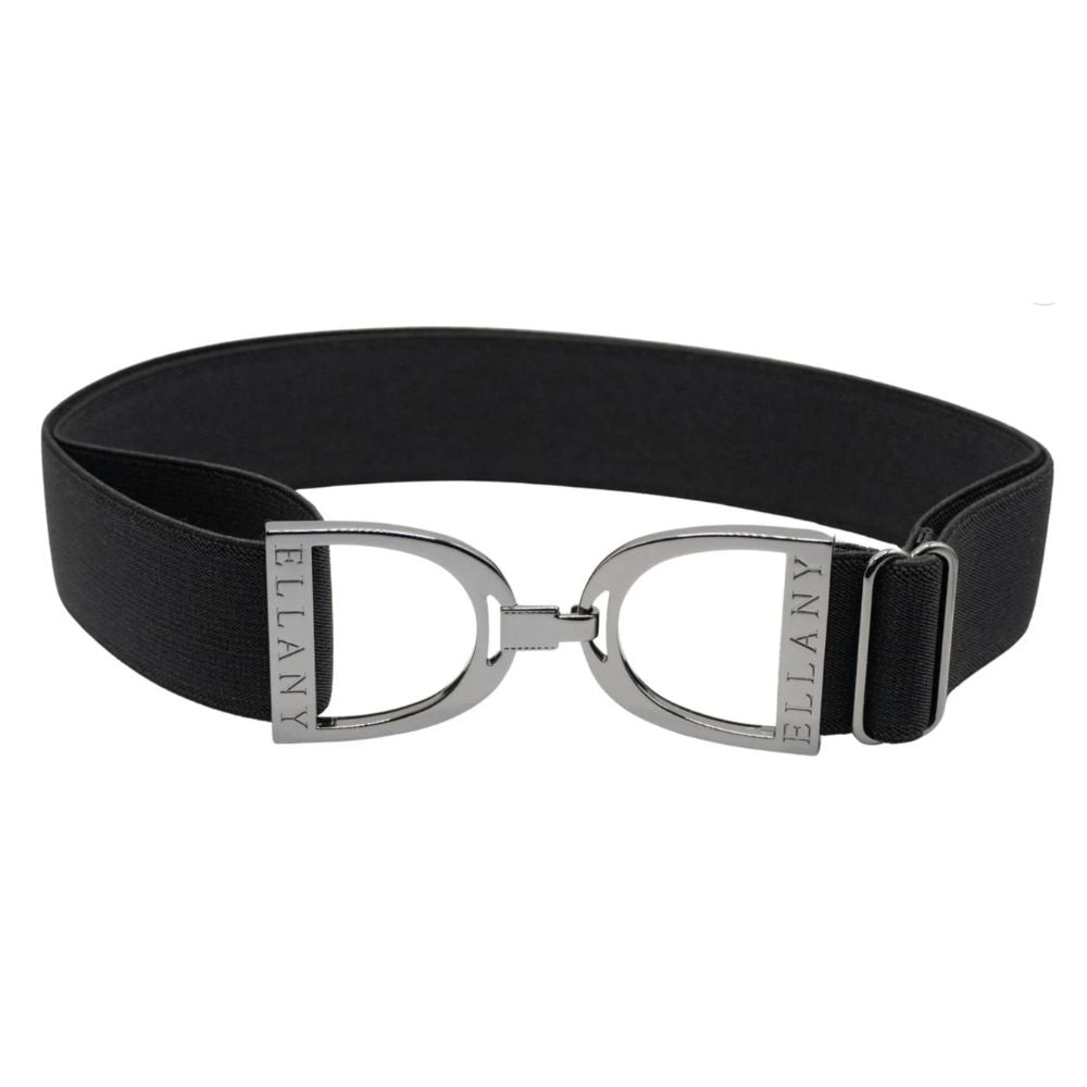 ELLANY 1.5" Gunmetal Stirrup Black Elastic Belt