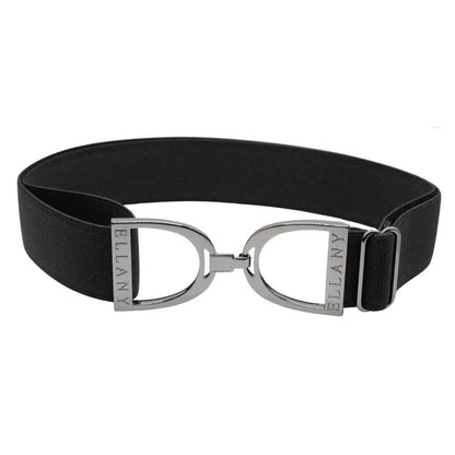 ELLANY 1.5" Gunmetal Stirrup Black Elastic Belt