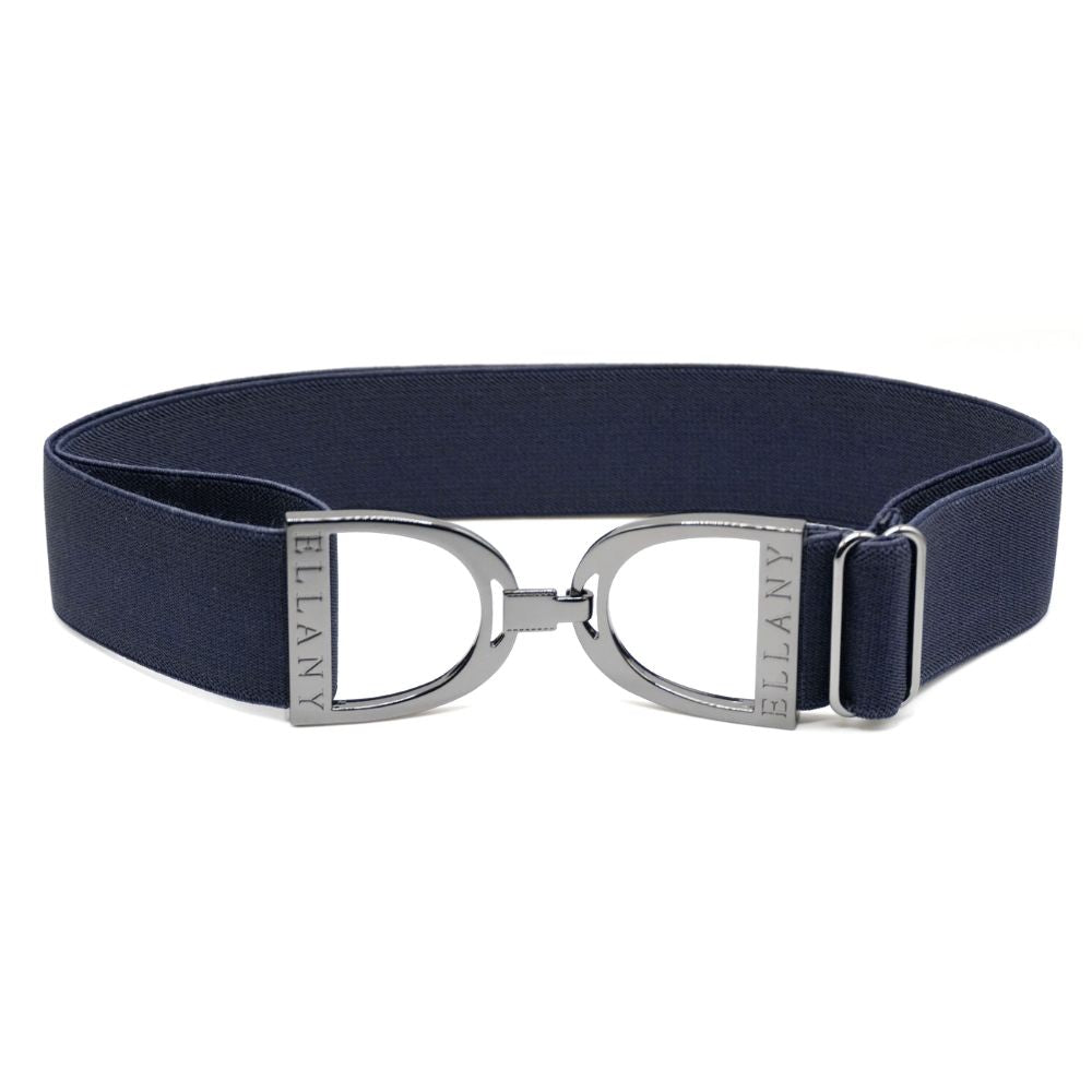 ELLANY 1.5" Gunmetal Stirrup Navy Belt