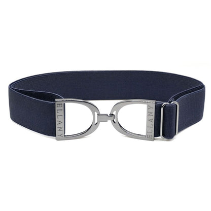 ELLANY 1.5" Gunmetal Stirrup Navy Belt