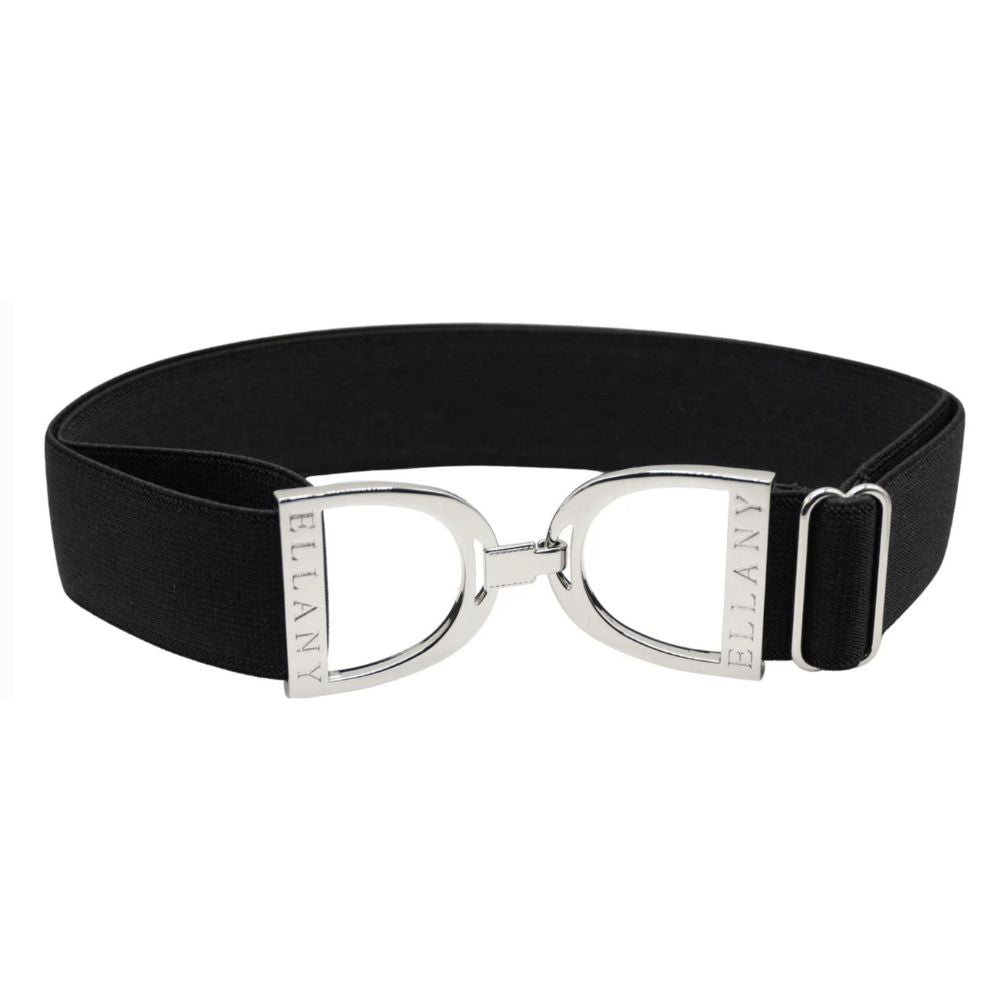 ELLANY 1.5" Silver Stirrup Black Belt