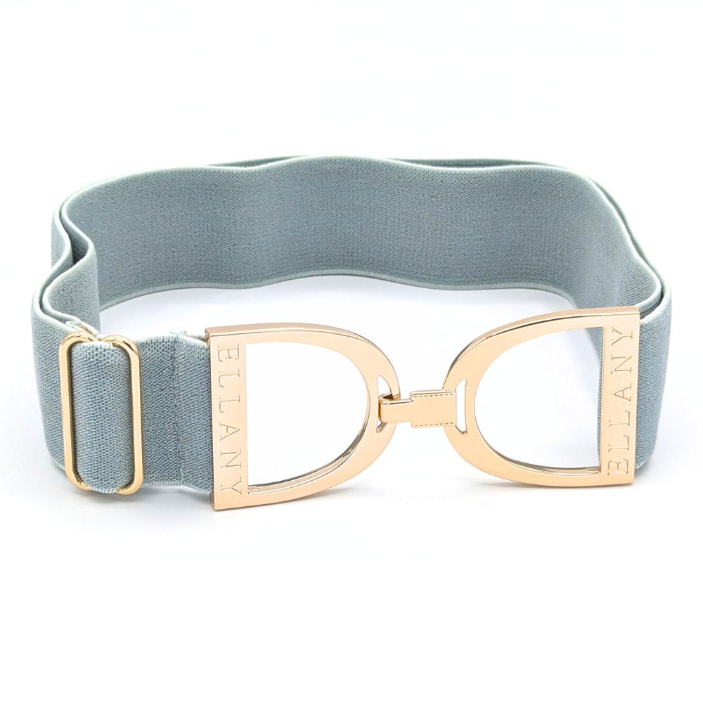 ELLANY 1.5" Gold Stirrup Sage Green Belt