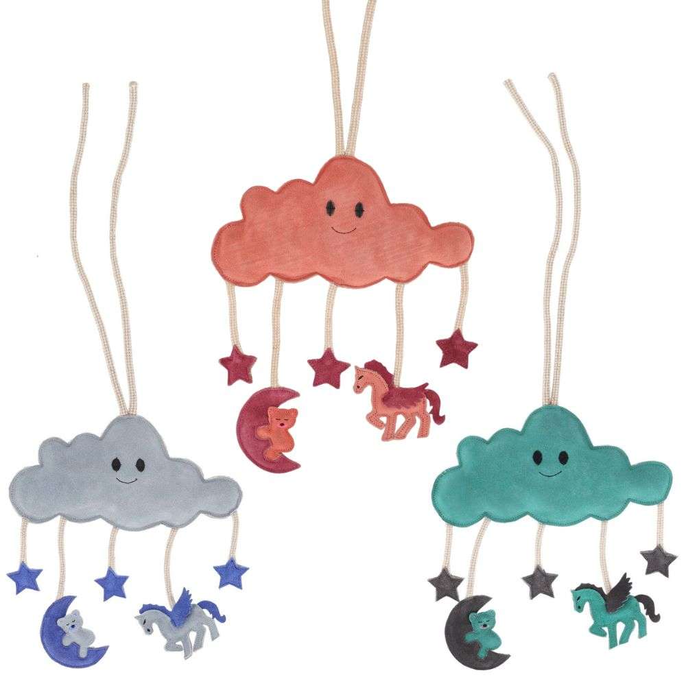 horse toy stall hanger green pink blue novy on a white background.