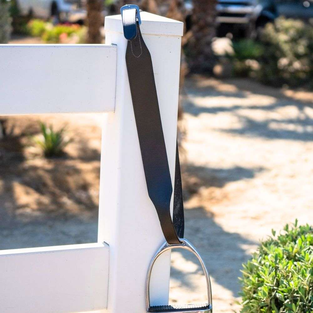 millbrook wide stirrup leather on fence
